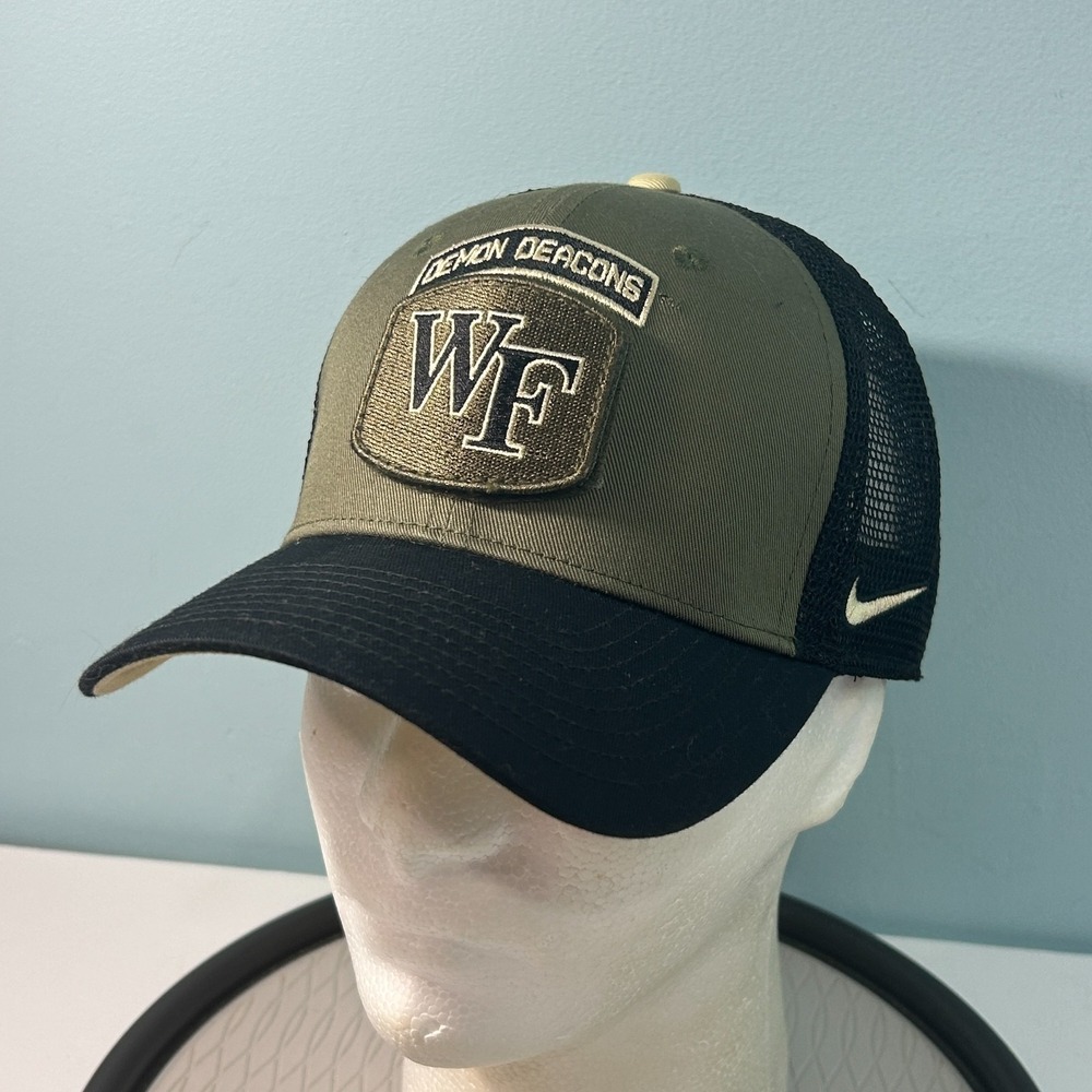 Wake Forest Nike Military Rise Trucker Hat Size S/M Adjustable Cap Logo Patch